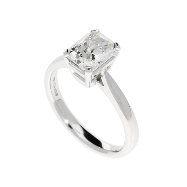 Platinum Radiant Cut 1.75ct Diamond Engagement Ring