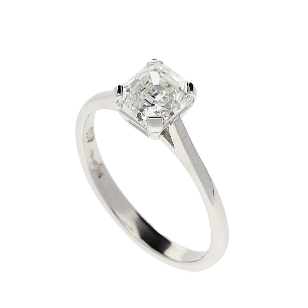 Platinum Asscher Cut 1.20ct Diamond Engagement Ring