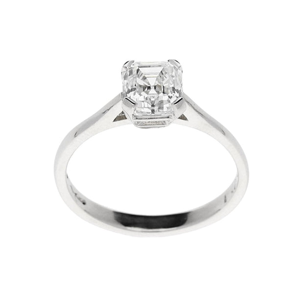 Platinum Asscher Cut 1.20ct Diamond Engagement Ring