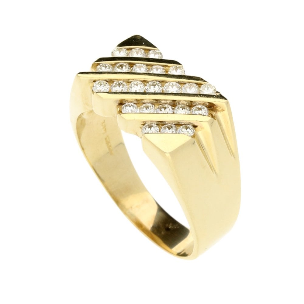 14ct Yellow Gold Gents Diamond Ring - 1.00ct