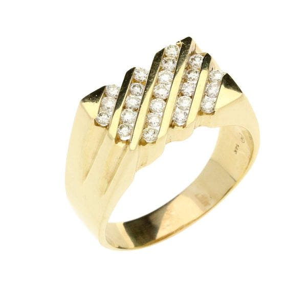 14ct Yellow Gold Gents Diamond Ring - 1.00ct
