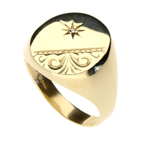 9ct Yellow Gold Signet Ring - 5.3g