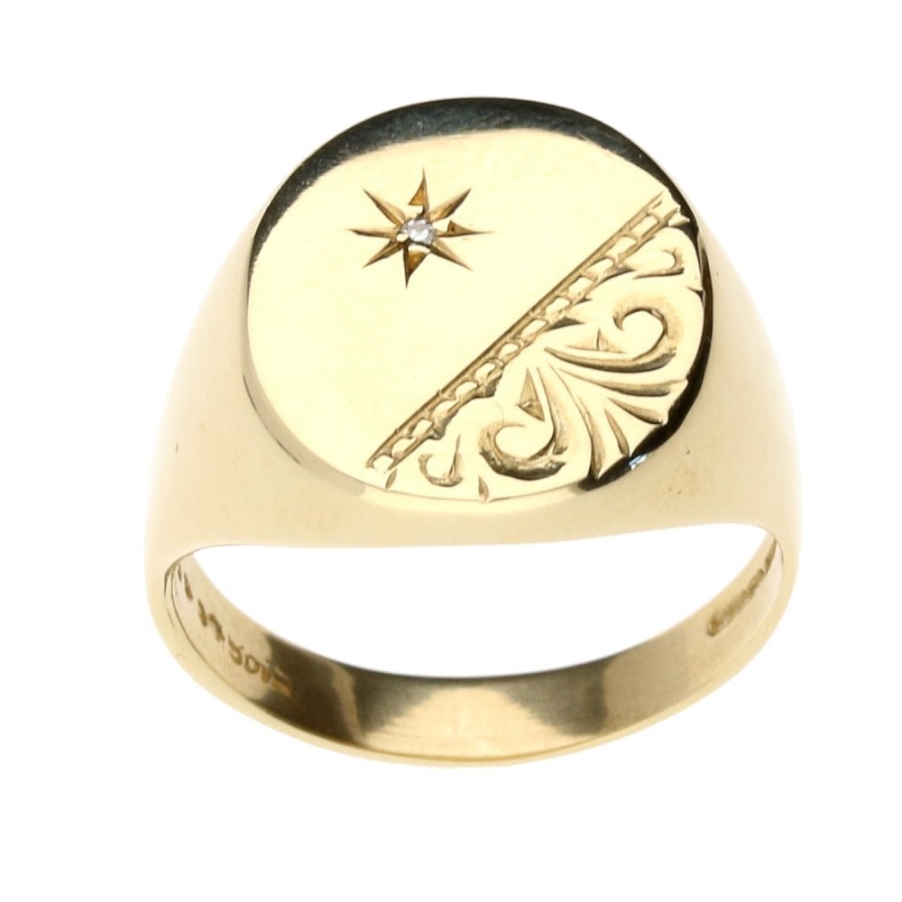 9ct Yellow Gold Signet Ring - 5.3g