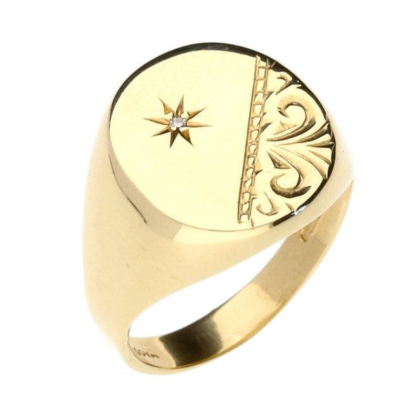 9ct Yellow Gold Signet Ring - 5.3g
