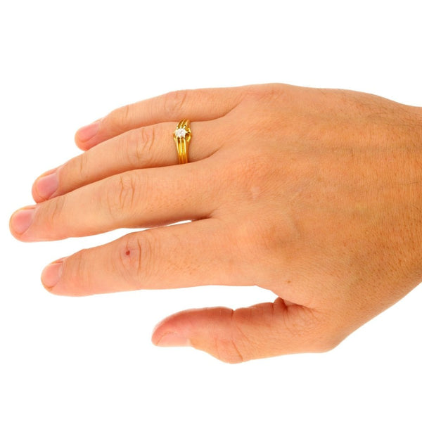 18ct Yellow Gold Gents Diamond Solitaire Ring - 0.27ct