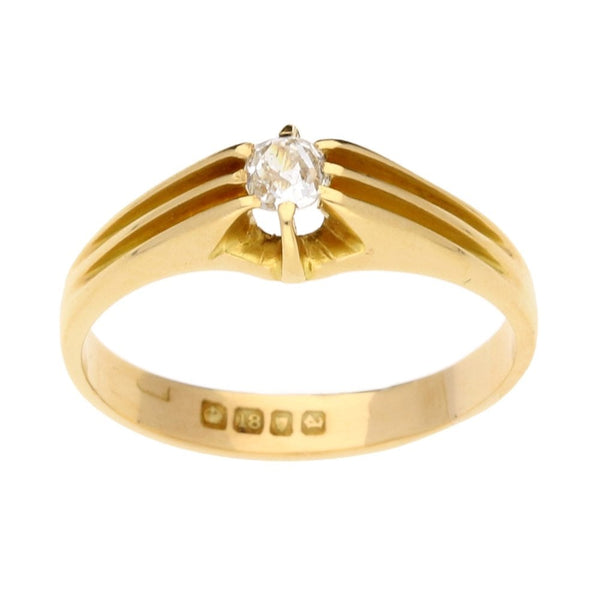 18ct Yellow Gold Gents Diamond Solitaire Ring - 0.27ct