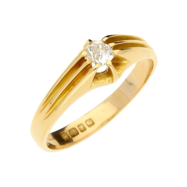 18ct Yellow Gold Gents Diamond Solitaire Ring - 0.27ct