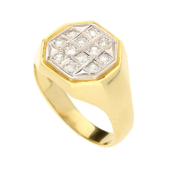 18ct Yellow Gold Gents Diamond Ring - 0.24ct
