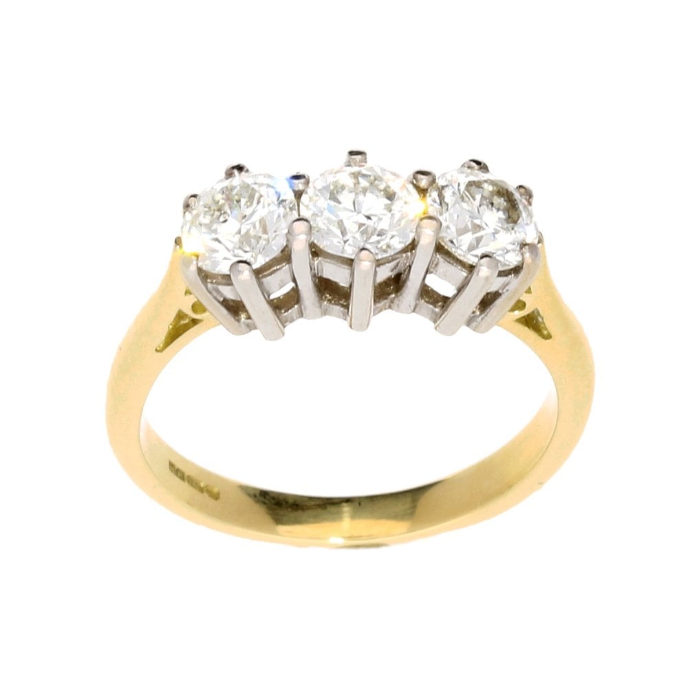 18ct Yellow Gold 1.32ct Diamond 3 Stone Ring