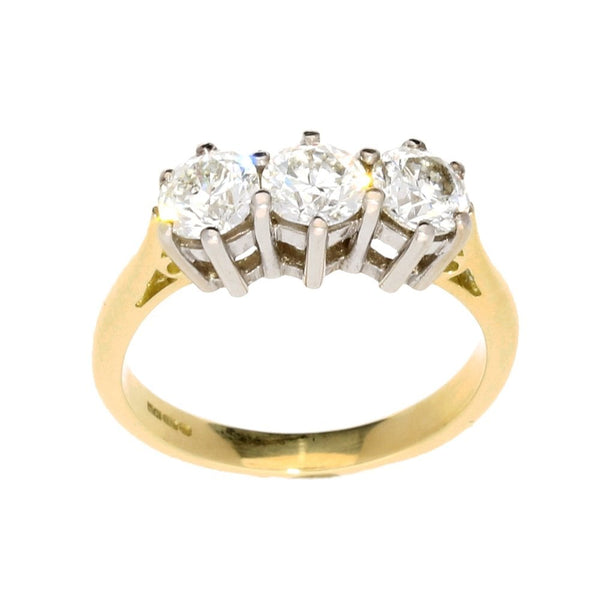 18ct Yellow Gold 1.32ct Diamond 3 Stone Ring