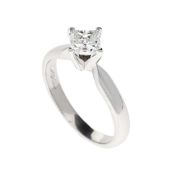 Platinum Princess Cut Engagement Ring - 0.71ct