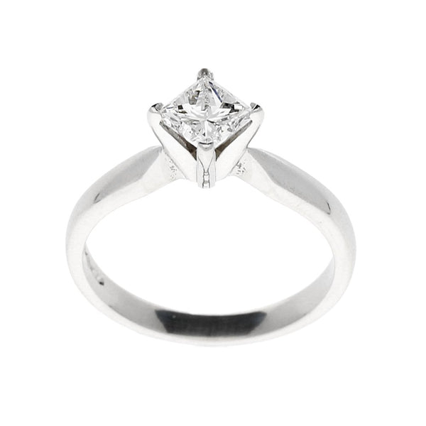 Platinum Princess Cut Engagement Ring - 0.71ct