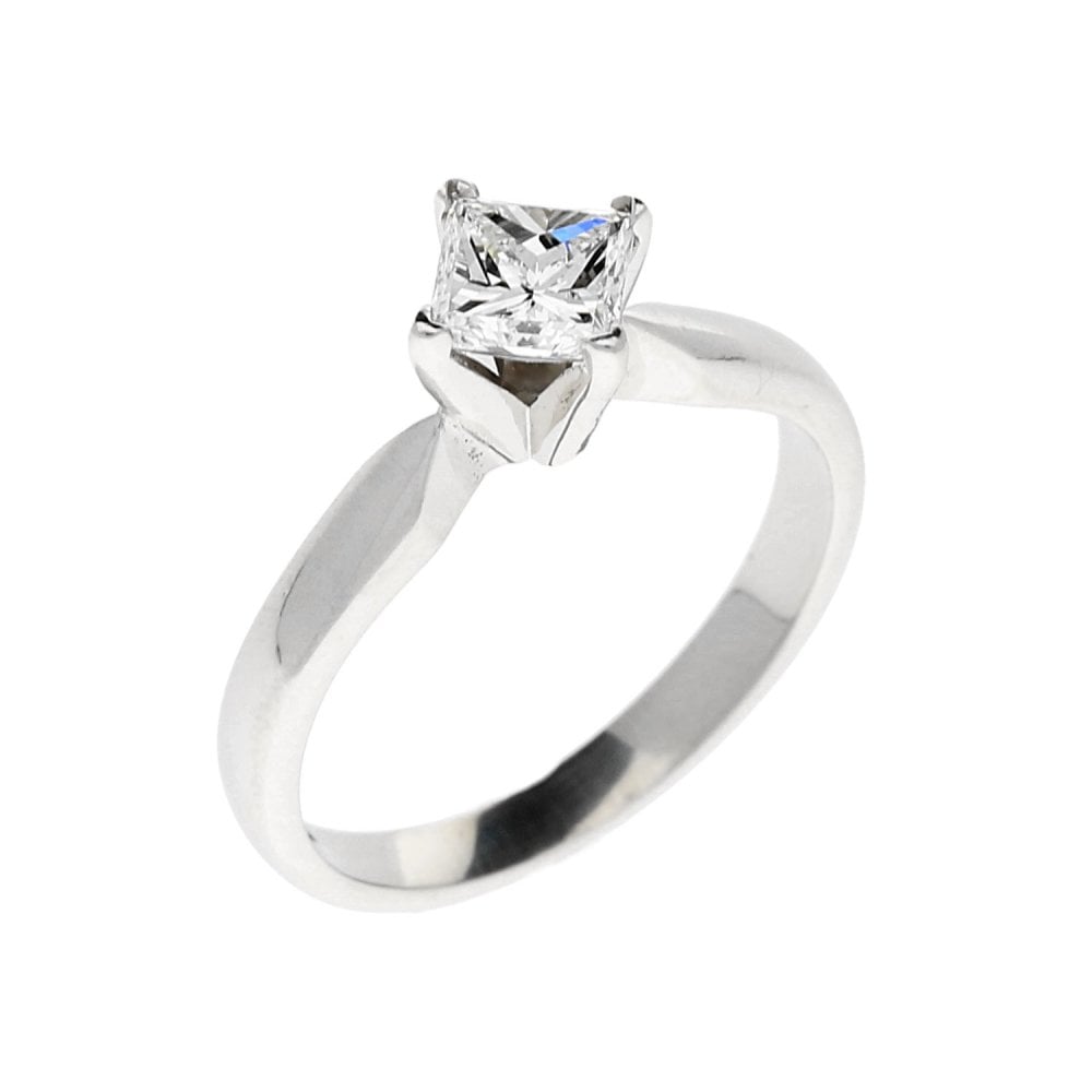 Platinum Princess Cut Engagement Ring - 0.71ct