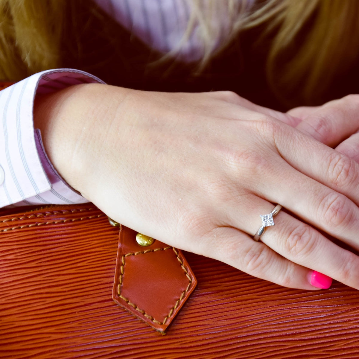 Platinum Princess Cut Engagement Ring - 0.71ct