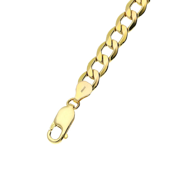 9ct Yellow Gold 8.5-Inch Hollow Curb Bracelet - 5.2g