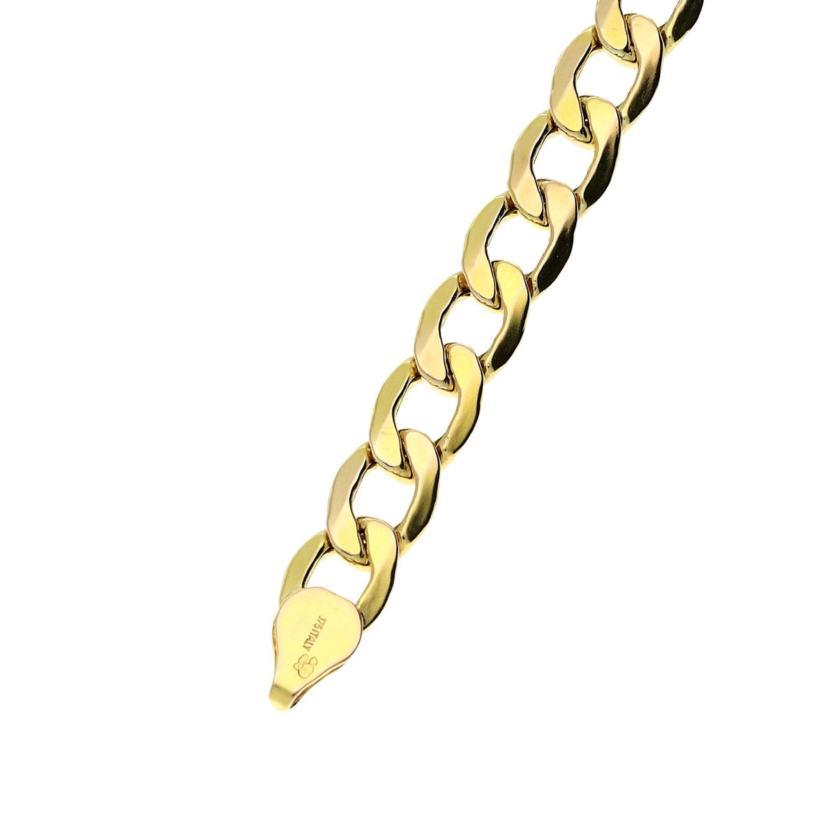9ct Yellow Gold 8.5-Inch Hollow Curb Bracelet - 5.2g