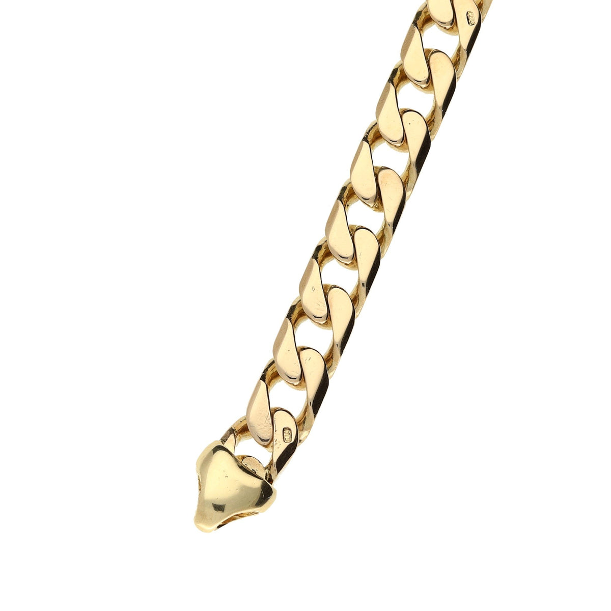 9ct Yellow Gold 9-Inch Gents Curb Bracelet - 29.7g