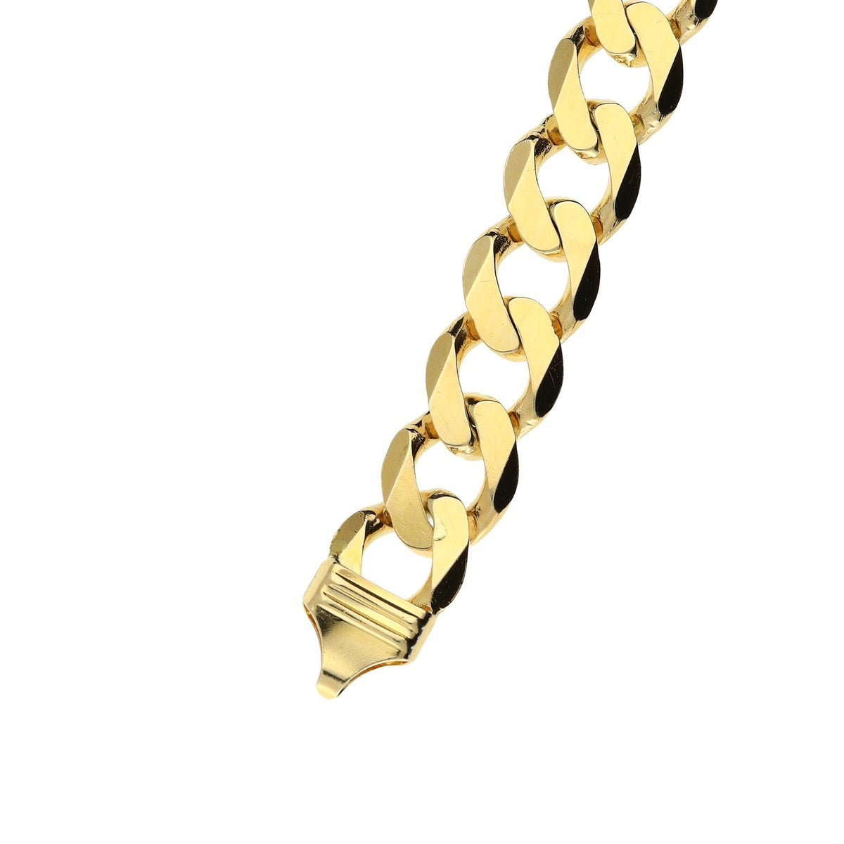 9ct Yellow Gold 9-Inch Gents Curb Bracelet - 28.6g