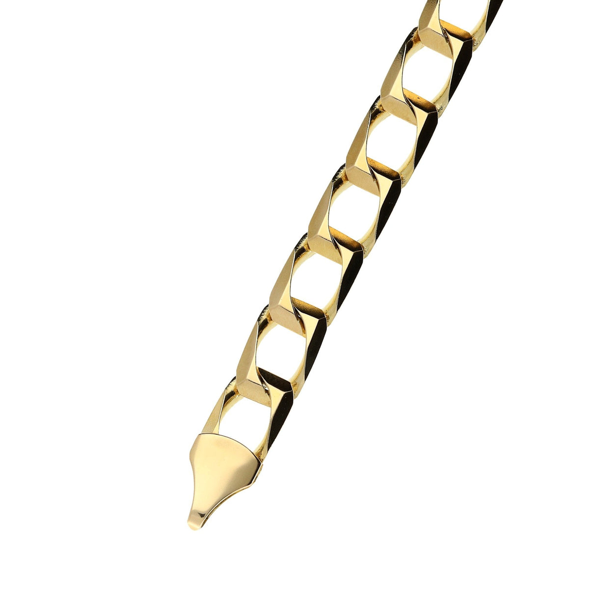 9ct Yellow Gold 9-Inch Fancy Curb Bracelet - 19.1g