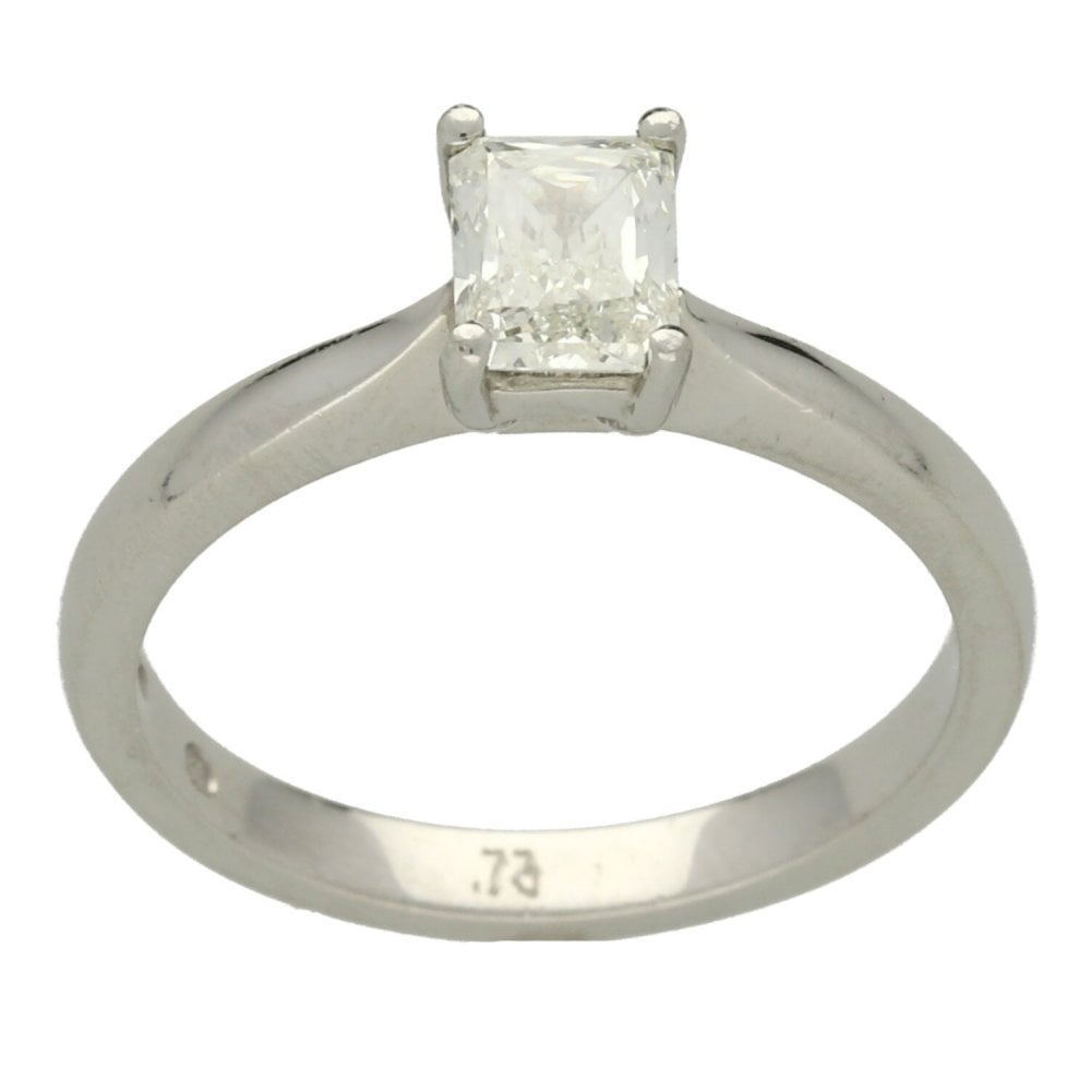 Platinum 0.73ct Radiant-Cut Diamond Engagement Ring