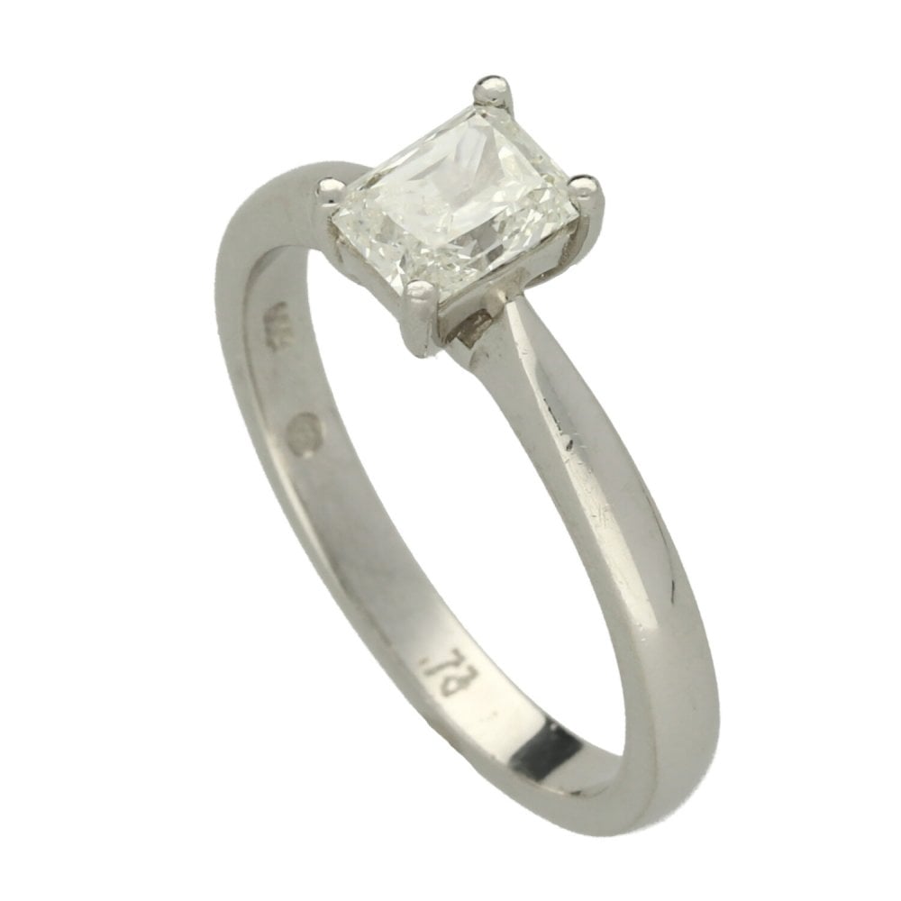 Platinum 0.73ct Radiant-Cut Diamond Engagement Ring