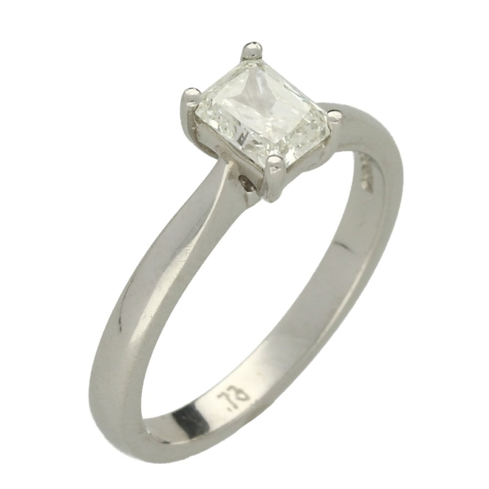 Platinum 0.73ct Radiant-Cut Diamond Engagement Ring