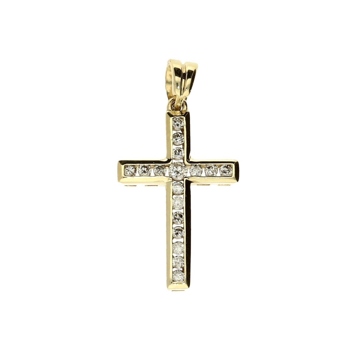 9ct Yellow Gold Diamond Cross - 0.18ct