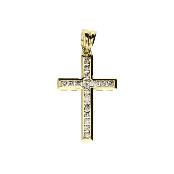 9ct Yellow Gold Diamond Cross - 0.18ct