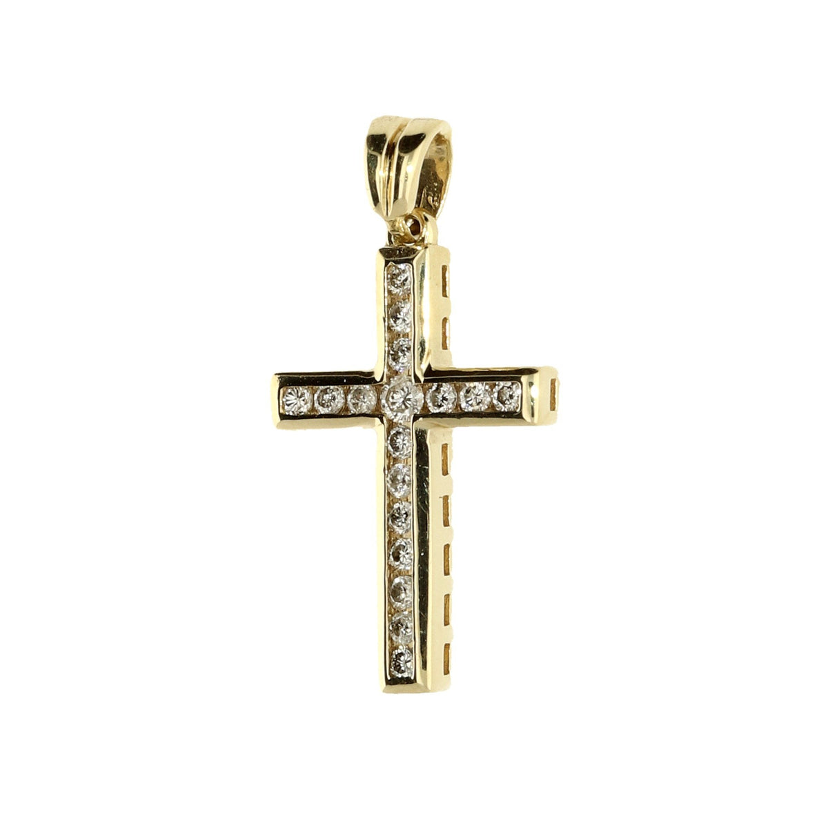 9ct Yellow Gold Diamond Cross - 0.18ct