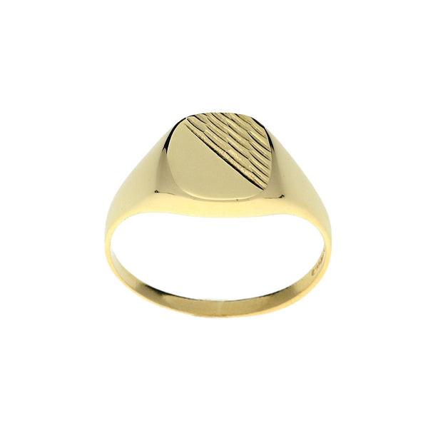 9ct Yellow Gold Boys Signet Ring - 1.8g