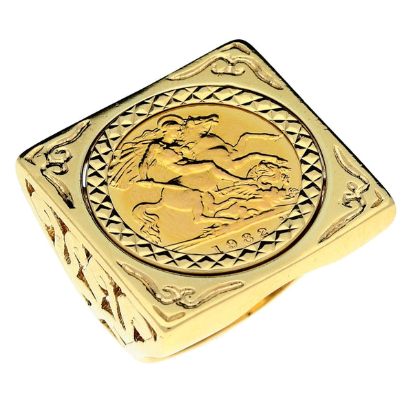 1982 Half-Sovereign Gold Ring - 13.4g