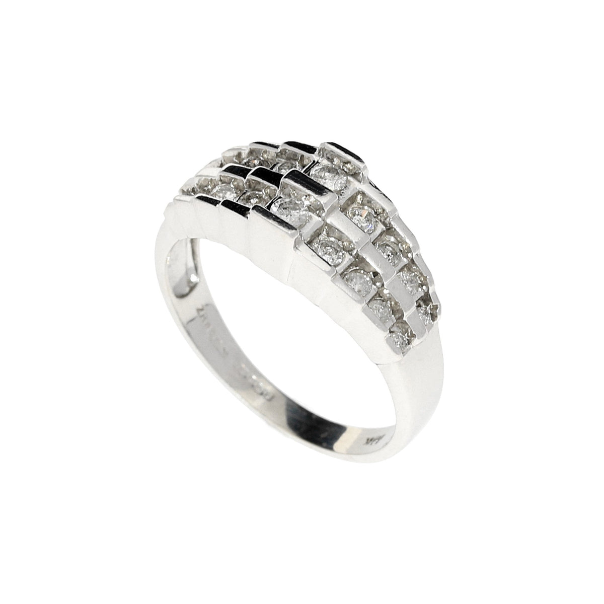9ct White Gold Fancy Diamond Cluster Ring 0.38ct