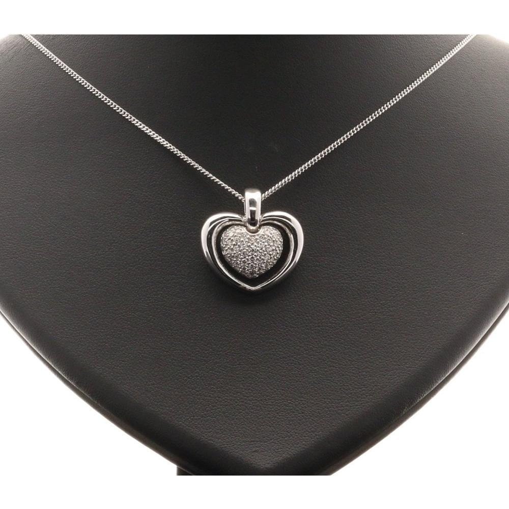 White Gold Diamond Heart Necklace - 0.65ct