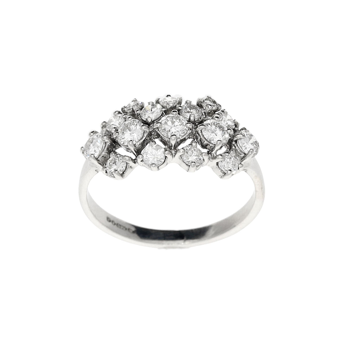 18ct White Gold 1.20ct Cluster Diamond Ring