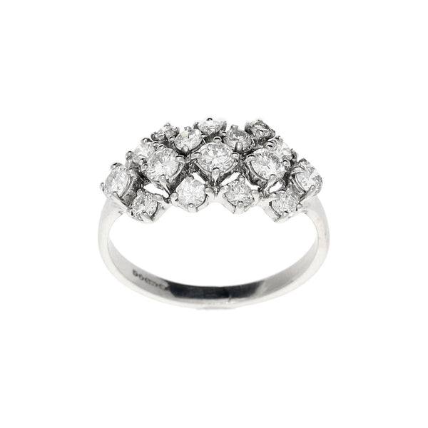 18ct White Gold 1.20ct Cluster Diamond Ring