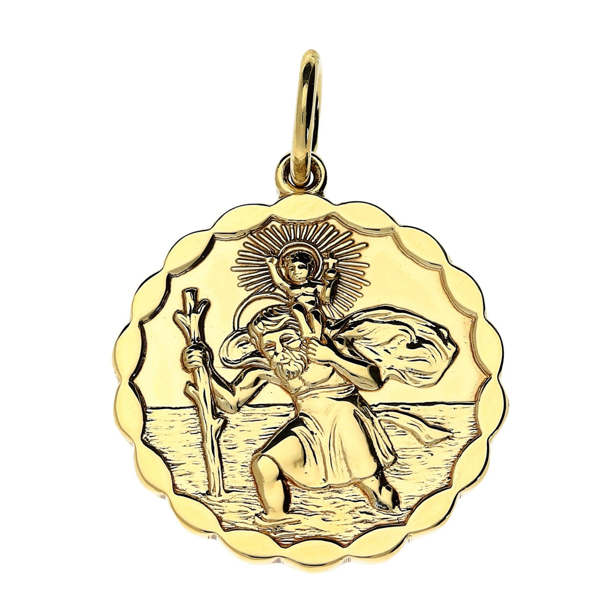 9ct Yellow Gold Saint-Christopher Pendant - 6.8g