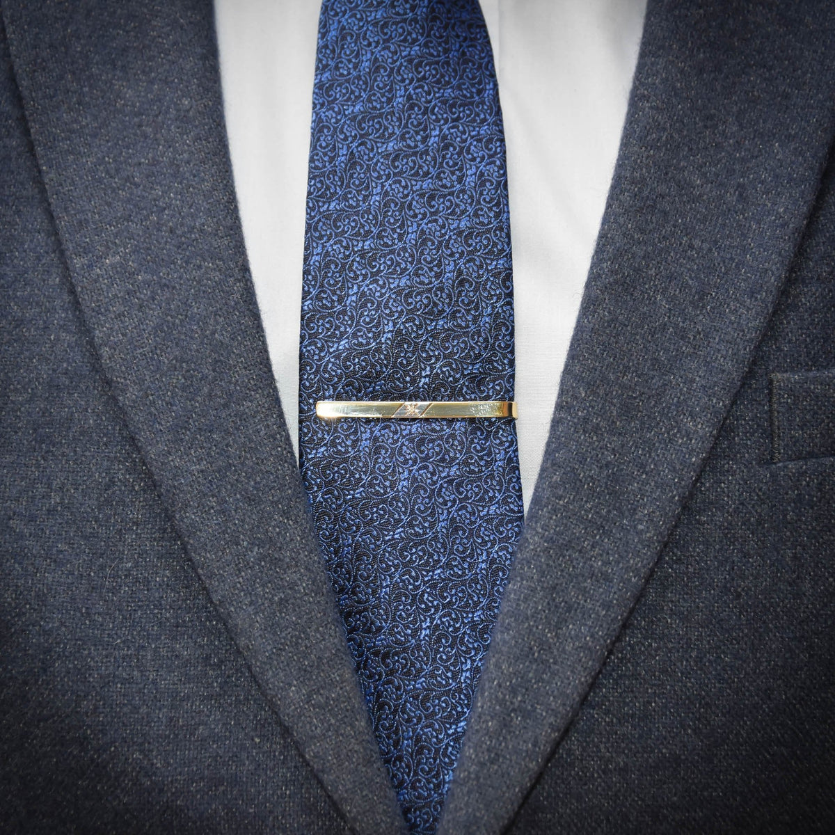 9ct Yellow Gold Diamond Set Tie-Bar - 3.2g