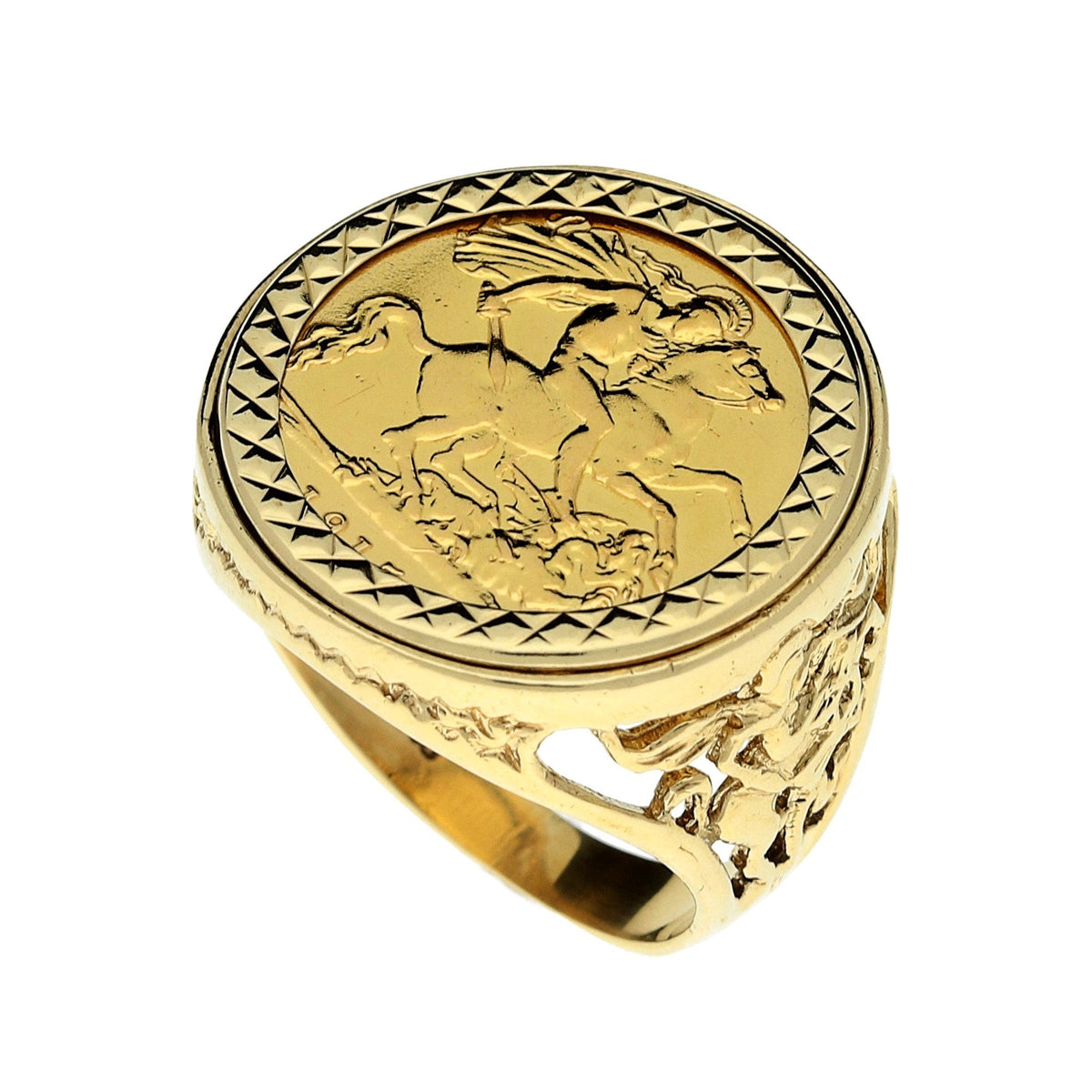 1915 Half-Sovereign Gold Ring - 9.8g