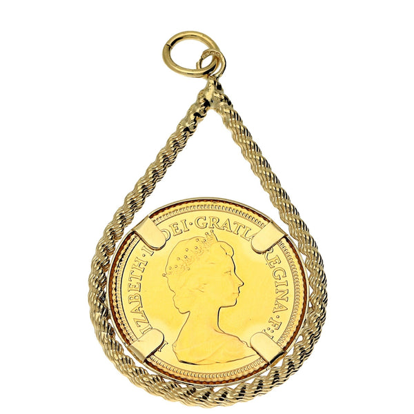 1982 Gold Half-Sovereign Pendant - 5.4g