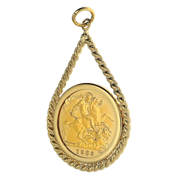 1982 Gold Half-Sovereign Pendant - 5.4g