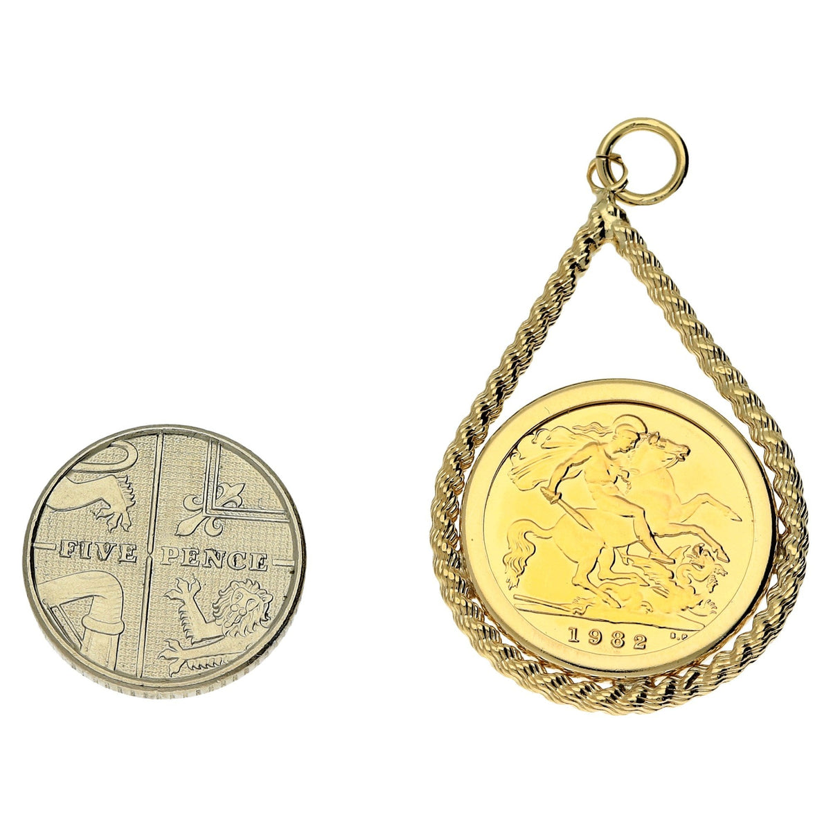 1982 Gold Half-Sovereign Pendant - 5.4g