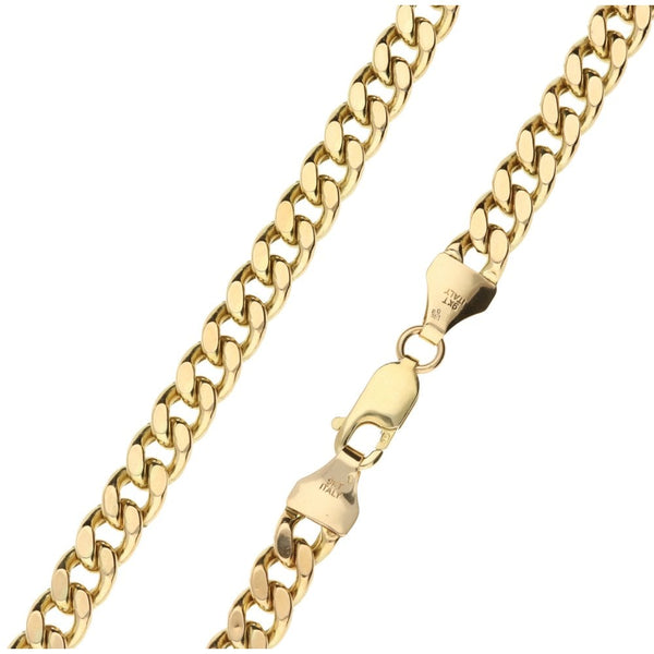 9ct Yellow Gold Gents Hollow Curb Chain - 25.20g
