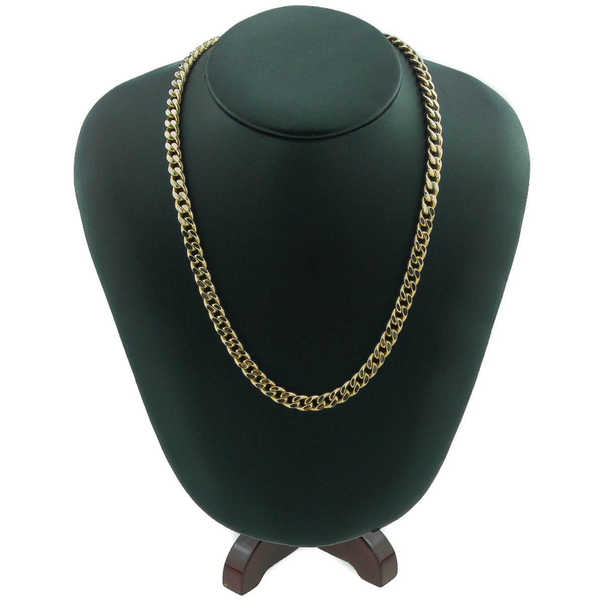 9ct Yellow Gold Gents Hollow Curb Chain - 25.20g