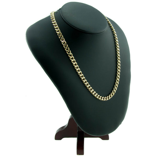 9ct Yellow Gold Gents Hollow Curb Chain - 25.20g