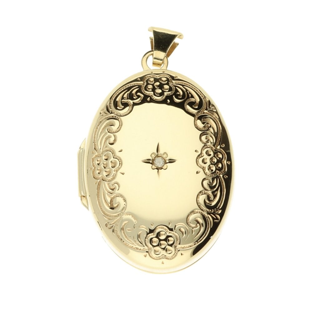 9ct Yellow Gold Small Oval Locket - 3.4g