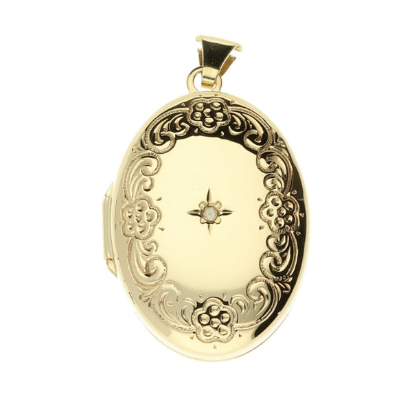 9ct Yellow Gold Small Oval Locket - 3.4g