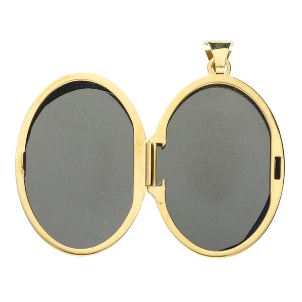 9ct Yellow Gold Small Oval Locket - 3.4g