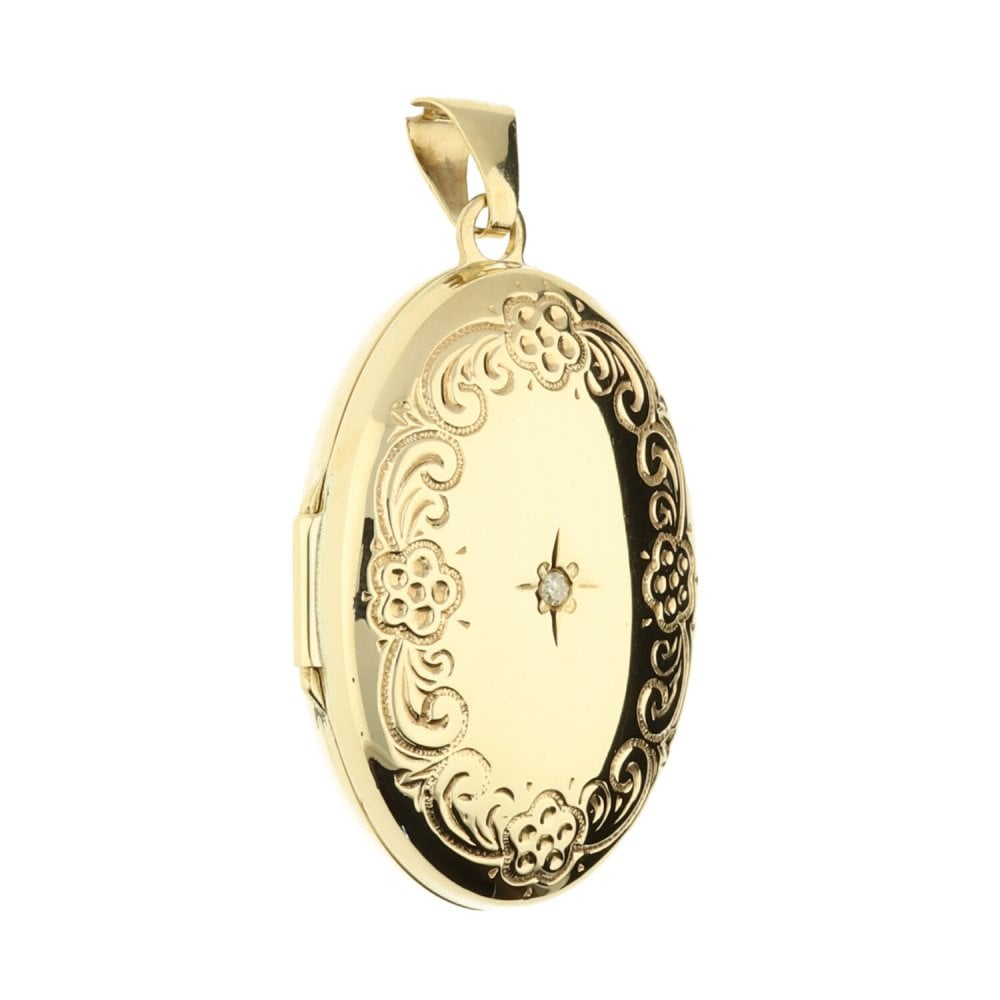 9ct Yellow Gold Small Oval Locket - 3.4g