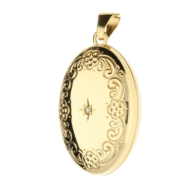 9ct Yellow Gold Small Oval Locket - 3.4g