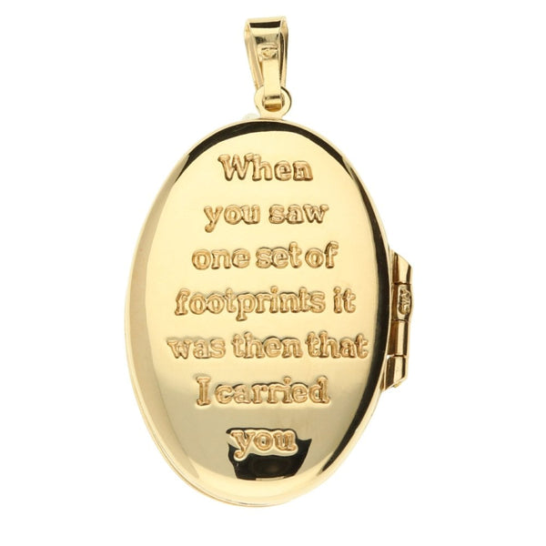 9ct Yellow Gold Small Oval Locket - 3.2g